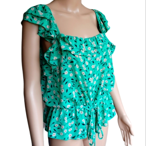 Cabi Sleeveless Top Green Floral Small - Picture 2 of 10
